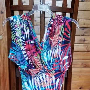Top Mutli-Colored V Neck V Back